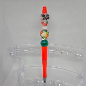 Be the Light Floral Light Bulb Beaded and Bling Pen Black Ink